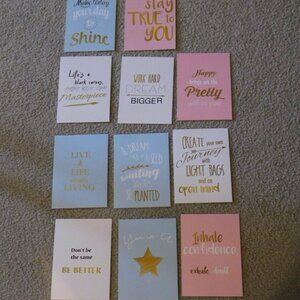 Inspirational Desk posters Daily Affirmation Cards Set